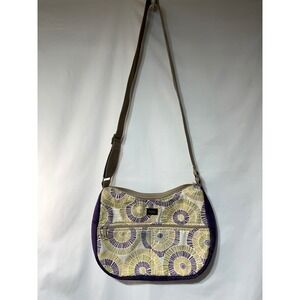 Madison Handbags Crossbody Bag Purple Green‎ Yellow Circles Boho Shoulder Bag